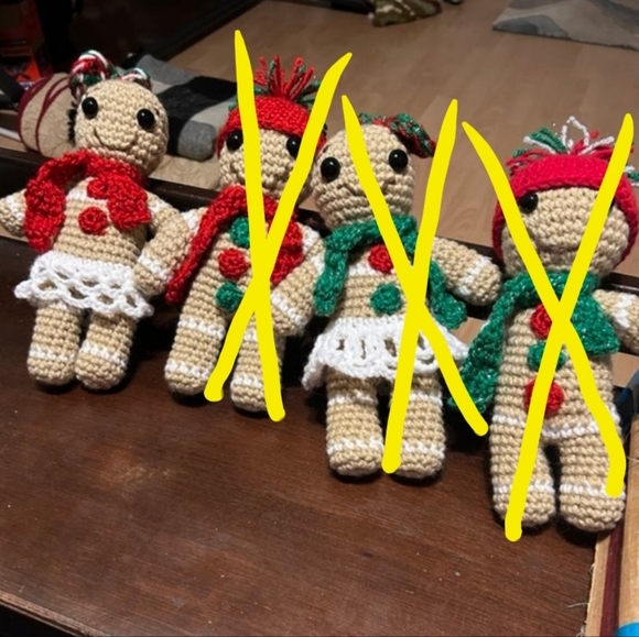 Crochet gingerbread girl, LAST ONE, Hand Crocheted by Mom - Picture 5 of 5